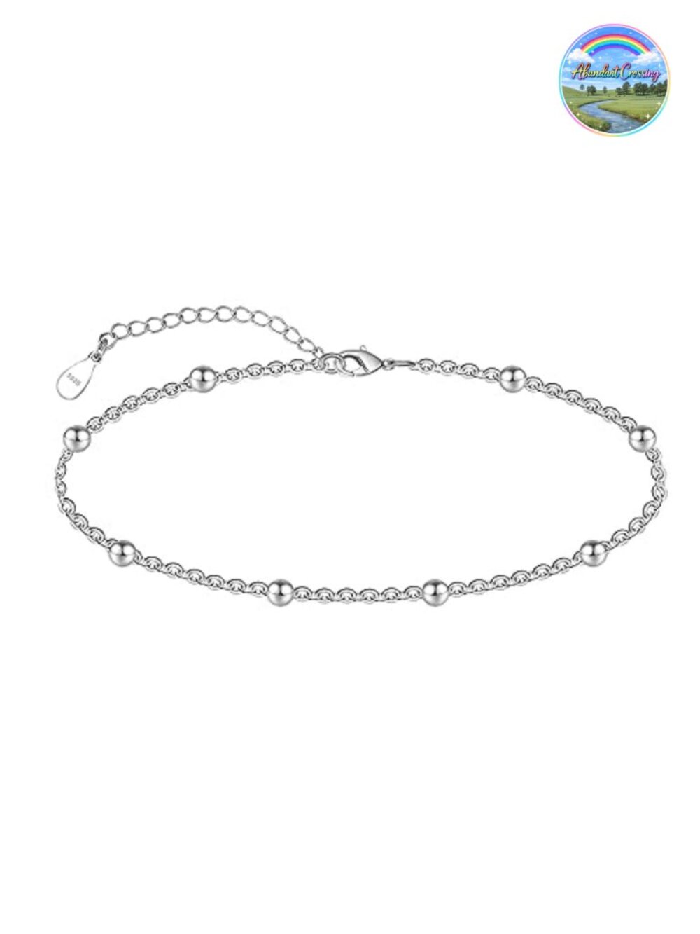 925 Sterling Silver Double Layer Anklet Adjustable Chain Beach Jewelry